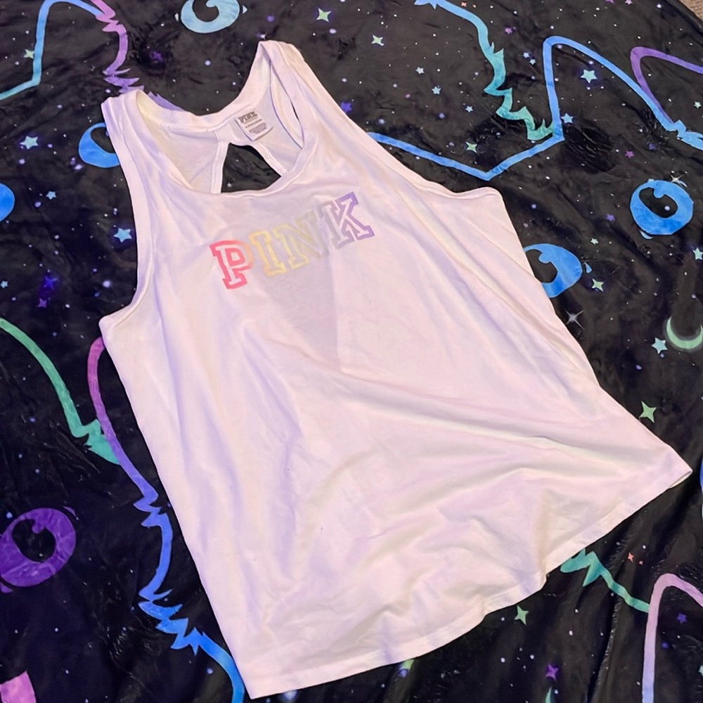 XL PINK TANK TOP SPLIT OPEN BACK